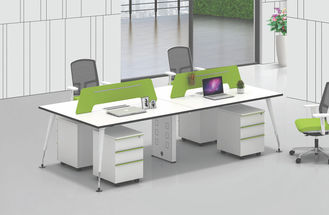 China 4 person cluster face to face bowl shape office table furniture 2400x1200mm supplier
