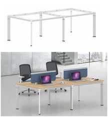 China 4 seats office workstation face to face with screen and wire management 30x80 mm steel tube supplier