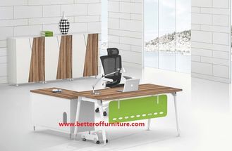 China Wooden and steel  L Shape Office Furniture  Executive Desk L1600X800MM with side wooden cabinet supplier