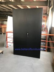 China Swing open steel door  Storage Cabinet Black color RAL9005 Lightning lock   H1850XW900XD400mm,KD struc supplier