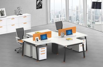 China Module design MDF/MFC chipboard desk with mobile pedestal cabinet orange Partition supplier