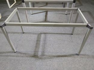 China 1 Person Modern Office Desk Furniture Melamine wooden top light gray color pentagon  leg supplier