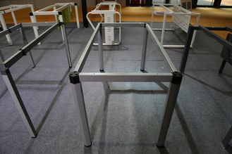 China Offer hexagonal shape office desk steel frame leg dark gray 1/2/4/6 staff use supplier