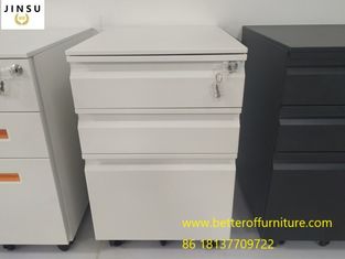 China Gooseneck handle mobile steel pedestal with three drawers Letter/Legal file size use supplier