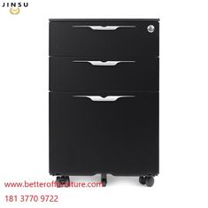 China Professional design metal 3 drawer mobile pedestal with 5 casters for office desk supplier