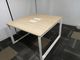 Two person face to face office desk workstation with wooden cabinet supplier