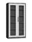 Glass door swing open storage Cabinet dark grey and White Color H1850XW900XD400mm supplier