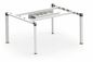 Five angle steel tube 2 person  staff office table with wooden top  face to face supplier