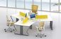 B shape 3 person  staff use office desk workstation 120 degree distribute supplier