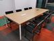 Office Space Meeting Table Desk Steel frame Legs And Wooden mDF Top With Socket supplier