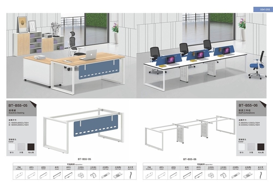 China The pentagon tube shape office desk workstation cluster 6 person staff use supplier