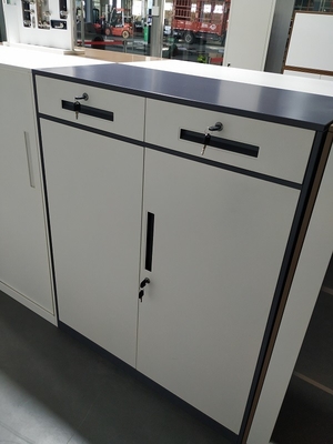 China Two drawer swing door storage document cabinet white color H1200XW900XD400mm supplier