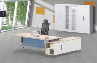 China L shape office manager desk special steel leg with wooden top supplier