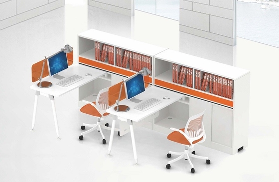 China Full set T shape 2 person office workstation wooden top and steel leg combination supplier