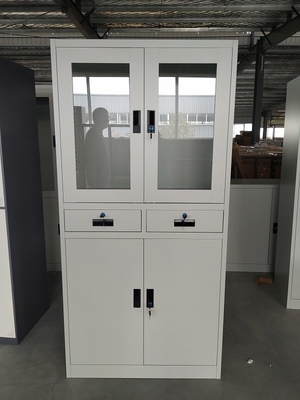 China Multi-Functional middle two drawer Office Used Steel Storage Cupboard file Cabinet light gray supplier