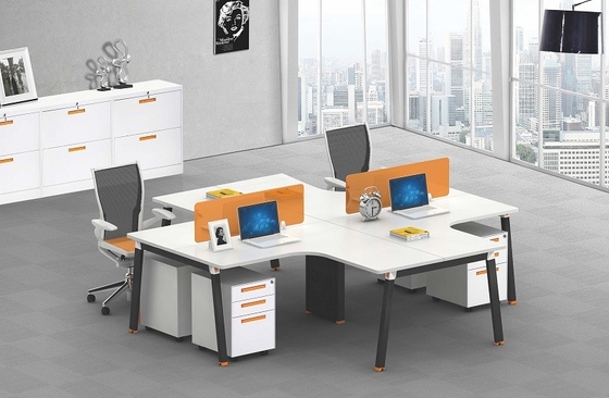 China Module design MDF/MFC chipboard desk with mobile pedestal cabinet orange Partition supplier