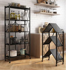 China Black white fold Light Duty Metal Frame Shelf Goods Rack for kitchen office space supplier