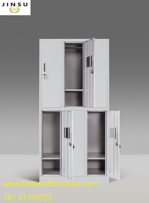 China Six door steel locker storage cabinet gray color H1850XW900XD450MM Wardrobe Cabinet supplier