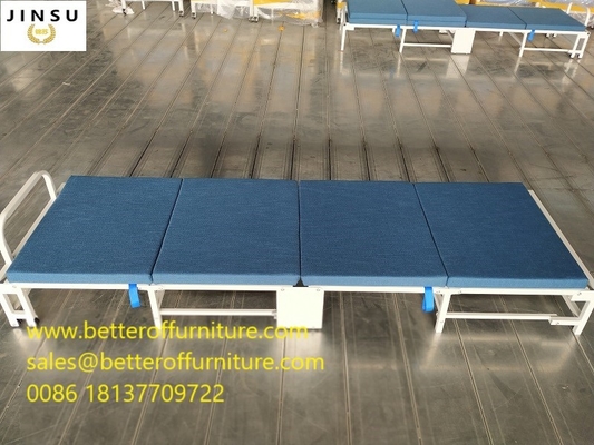 China Office Folding Bed Steel Tube Frame With Cushion Sponge Roll Away Wheels Can Moveable supplier