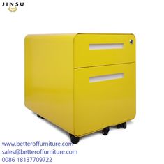 China File Box Deep File Mobile Storage Pedestal Cabinet Yellow Color H18.89”XW15.74”XD19.68 ” supplier