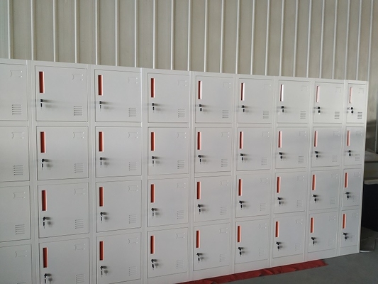 China Nine Doors Steel Locker  Staff Storage Clothes Cabinet H1850XW900XD450 Mm White Color supplier