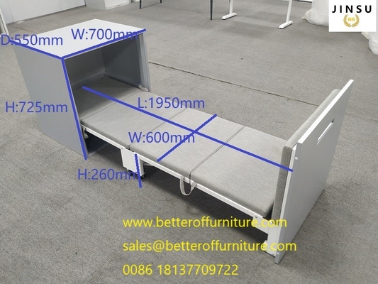 China Partition  Work Station Steel Cabinet With Folding Bed Sliver Color H725xW700XD550mm supplier