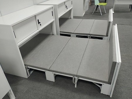 China Student Classroom Use The Fold Bed With Steel Cabinet H930XW1300XD490mm supplier