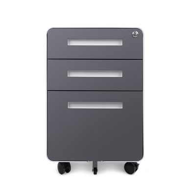 Mobile Steel Pedestal Furniture  With Two Drawers 1box White Color supplier
