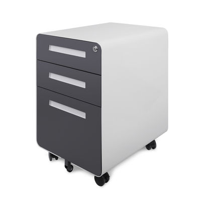Mobile Steel Pedestal Furniture  With Two Drawers 1box White Color supplier