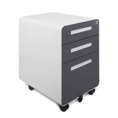 Mobile Steel Pedestal Furniture  With Two Drawers 1box White Color supplier