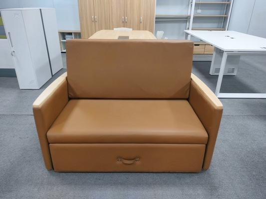 High Quality Multifunctional Hospital Use Folding Sofa Bed Reclining Seat Brown Color supplier