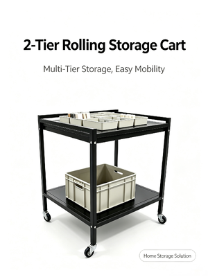 Two-Tier Rolling Storage Cart Mobile Organizer Trolley For Home/Office Space supplier