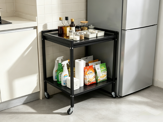 Two-Tier Rolling Storage Cart Mobile Organizer Trolley For Home/Office Space supplier