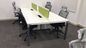 Modular four person green screen office workstation with mobile  pedestal cabinet supplier
