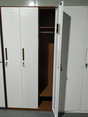 SPCC material metal 3 door Cabinet wardrobe staff Locker  furniture camlock supplier