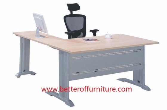 L shape support office desk leg hospital office use with MDF wooden top supplier