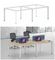 4 seats office workstation face to face with screen and wire management 30x80 mm steel tube supplier