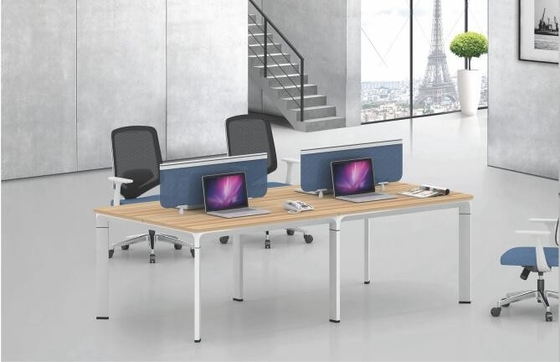 4 seats office workstation face to face with screen and wire management 30x80 mm steel tube supplier