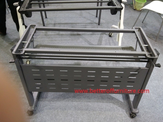 Full set fold Metal office desk with MDF top and modesty panel 1200x400mm supplier