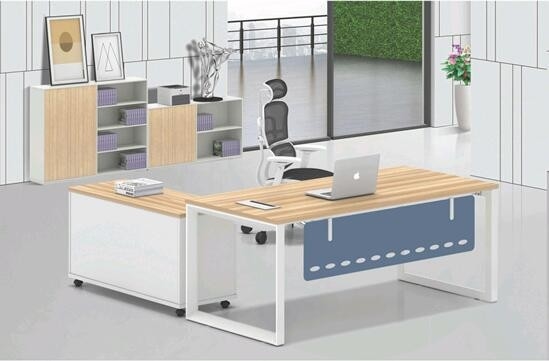 Full set Wood Office Desk  one staff use five angle steel tube leg for office furniture supplier