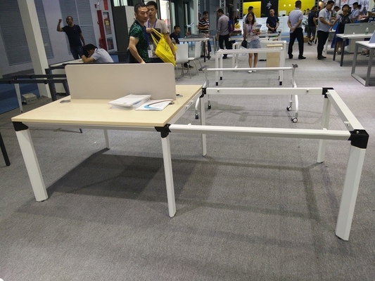 Simple easy to assembly 4 person office  furniture table module design L2400XW1200mm supplier