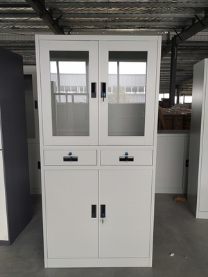 Light Gray RAL7035 Steel Office file Cupboard 1850x900x400mm two drawer swing open door supplier