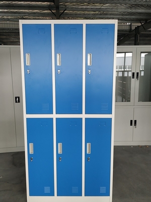 Durable Storage Furniture Gym Locker/Staff Locker/Steel Locker Blue and gray color 6 door supplier