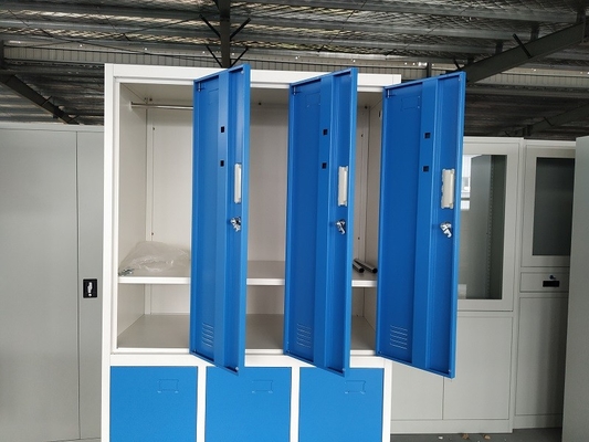 Durable Storage Furniture Gym Locker/Staff Locker/Steel Locker Blue and gray color 6 door supplier