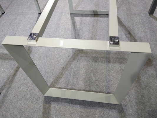 1 Person Modern Office Desk Furniture Melamine wooden top light gray color pentagon  leg supplier