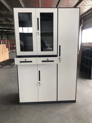 storage file cabinet and steel locker combination group structure dark gray and white color supplier