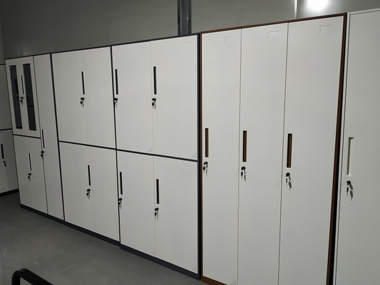 storage file cabinet and steel locker combination group structure dark gray and white color supplier