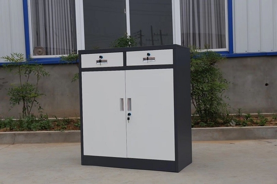 Durable storage cupboard swing open full height file cabinet glass and steel door supplier