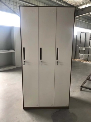 Staff 3 Door Steel Locker H1850XW900XD400mm Metal Furniture Wardrobe Storage Cabinet supplier