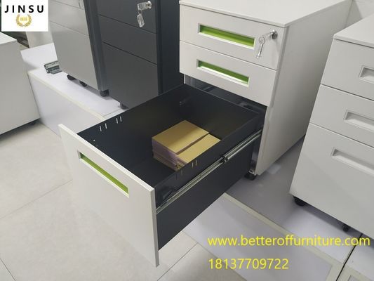 Movable 3-Drawer Vertical File Cabinet, Locking, Letter and Legal file white color H600XW390XD520mm supplier